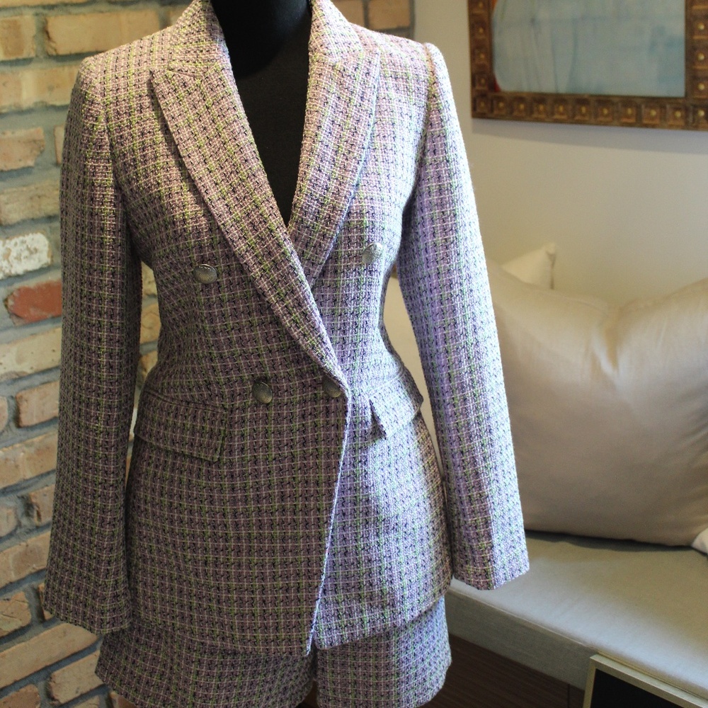 Loft Tweed Double-Breasted Blazer and Shorts